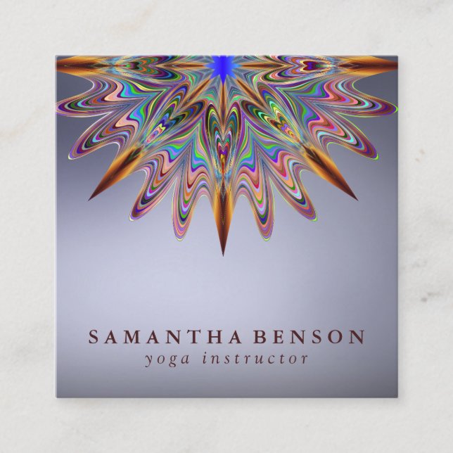 Elegant Lotus Flower Logotyp Yoga Fyrkantigt Visitkort (Framsida)