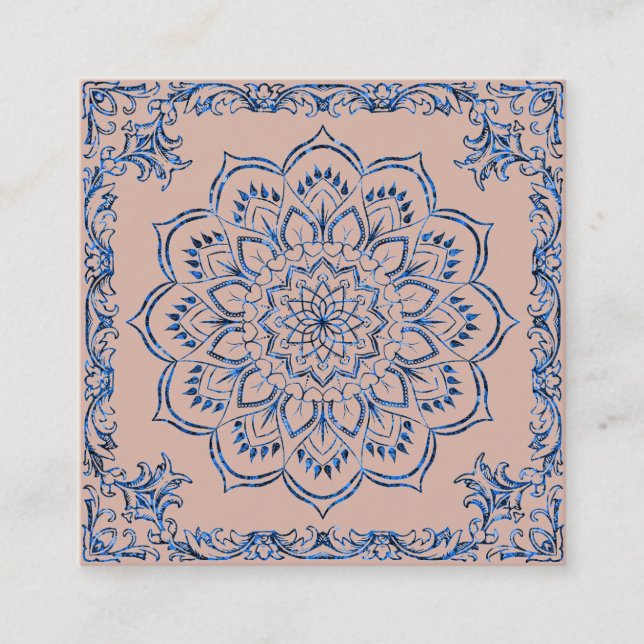 Elegant Lotus Flower Logotyp Yoga Fyrkantigt Visitkort (Framsida)