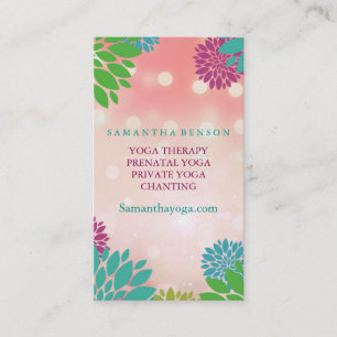 Elegant Lotus Flower Logotyp Yoga Healing Health B Visitkort