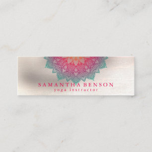 Elegant Lotus Flower Logotyp Yoga Mini Affärskort Visitkort