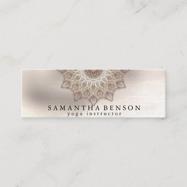 Elegant Lotus Flower Logotyp Yoga Mini Visitkort (Framsida)