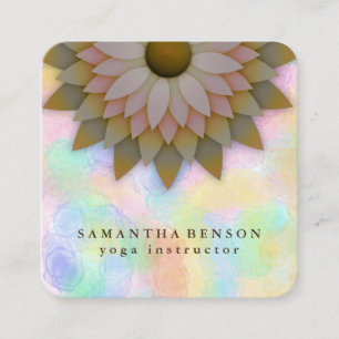 Elegant Lotus Flower Logotyp Yoga Square Business Fyrkantigt Visitkort
