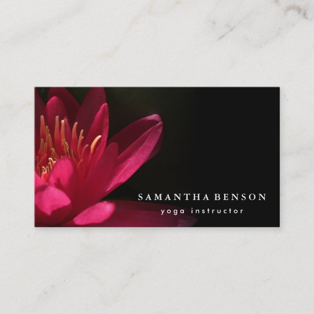 Elegant Lotus Flower Logotyp Yoga Visitenkort Visitkort (Framsida)