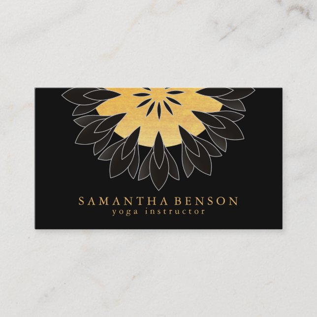 Elegant Lotus Flower Logotyp Yoga Visitkort (Framsida)