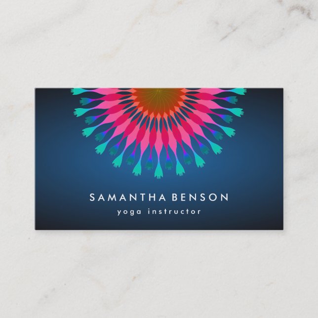 Elegant Lotus Flower Logotyp Yoga Visitkort (Framsida)