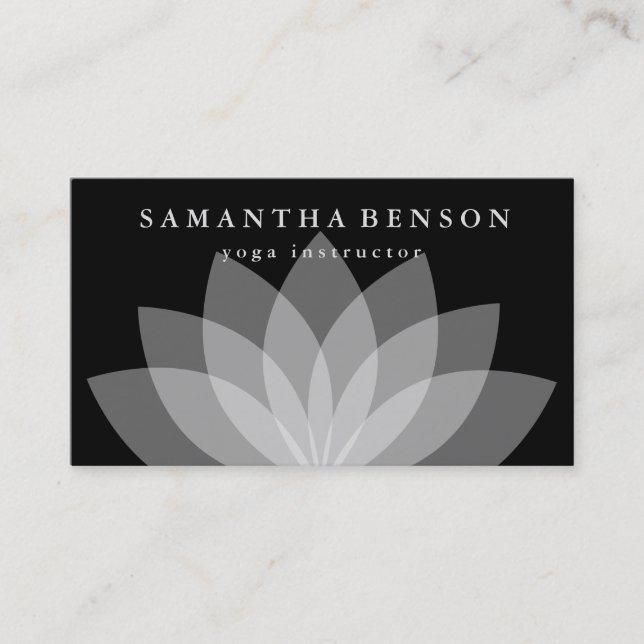 Elegant Lotus Flower Logotyp Yoga Visitkort (Framsida)