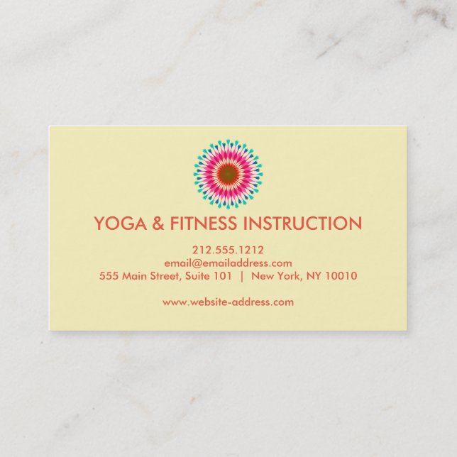 Elegant Lotus Flower Logotyp Yoga Visitkort (Baksida)