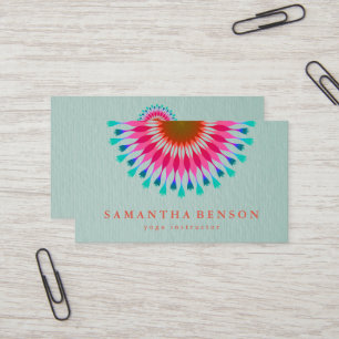 Elegant Lotus Flower Logotyp Yoga Visitkort