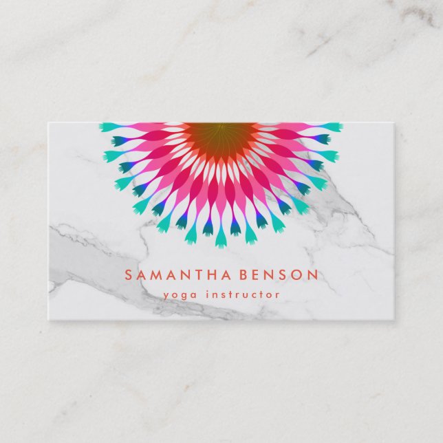 Elegant Lotus Flower Logotyp Yoga Visitkort (Framsida)