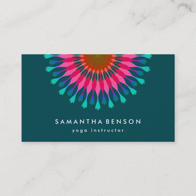 Elegant Lotus Flower Logotyp Yoga Visitkort (Framsida)