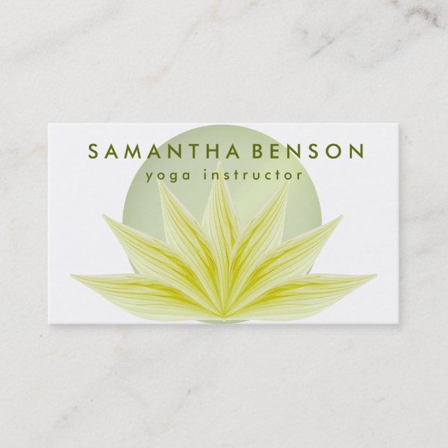 Elegant Lotus Flower Logotyp Yoga Visitkort (Framsida)
