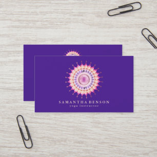 Elegant Lotus Flower Logotyp Yoga Visitkort