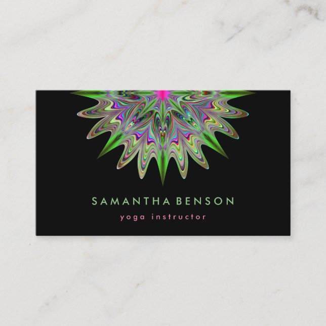 Elegant Lotus Flower Logotyp Yoga Visitkort (Framsida)
