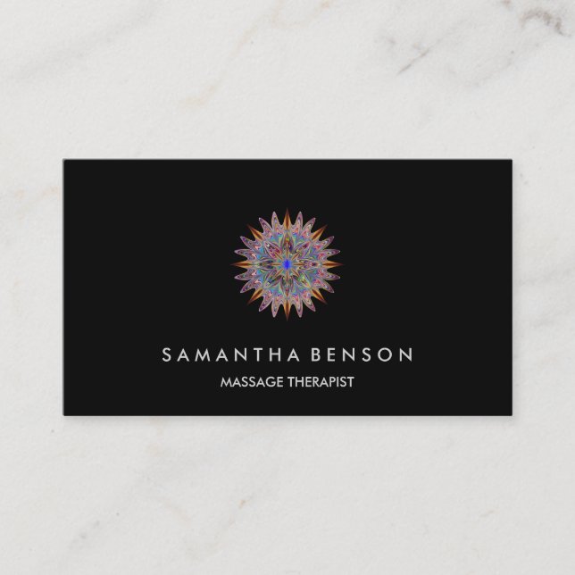 Elegant Lotus Flower Logotyp Yoga Visitkort (Framsida)