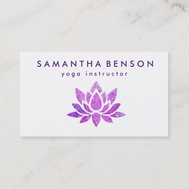 Elegant Lotus Flower Logotyp Yoga Visitkort (Framsida)