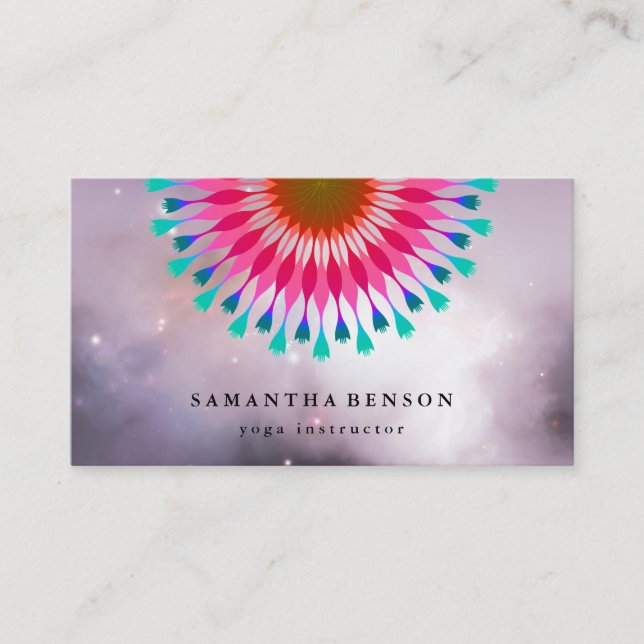 Elegant Lotus Flower Logotyp Yoga Visitkort (Framsida)