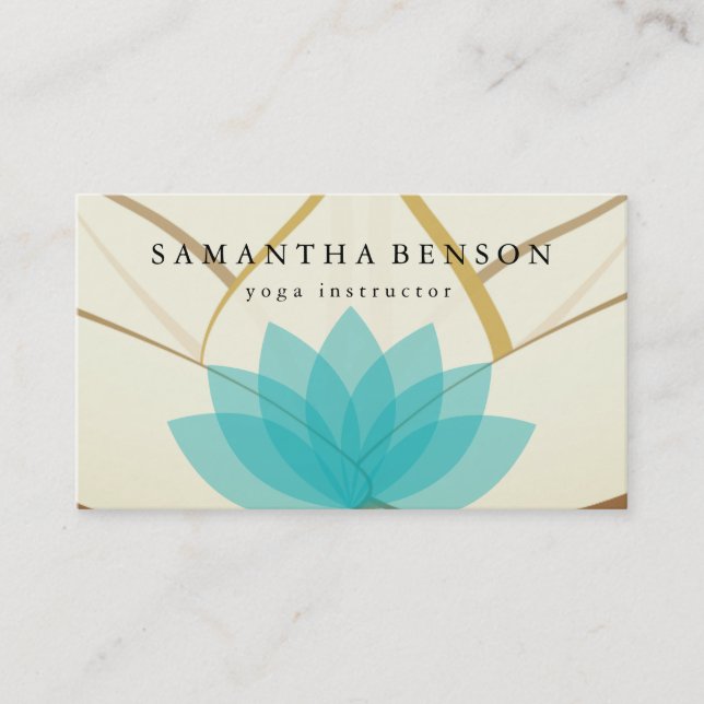 Elegant Lotus Flower Logotyp Yoga Visitkort (Framsida)
