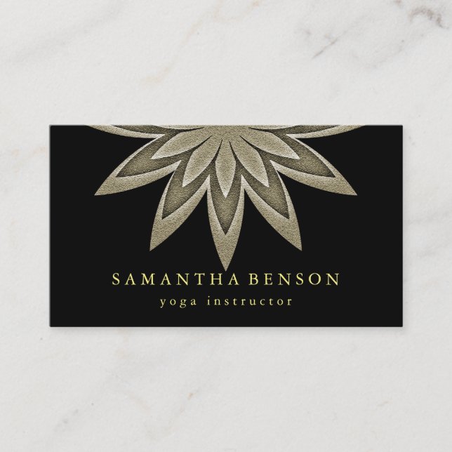 Elegant Lotus Flower Logotyp Yoga Visitkort (Framsida)