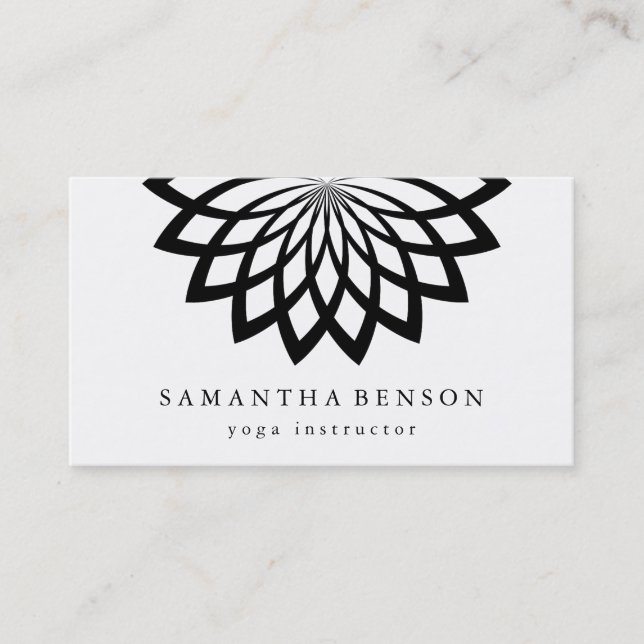 Elegant Lotus Flower Logotyp Yoga Visitkort (Framsida)