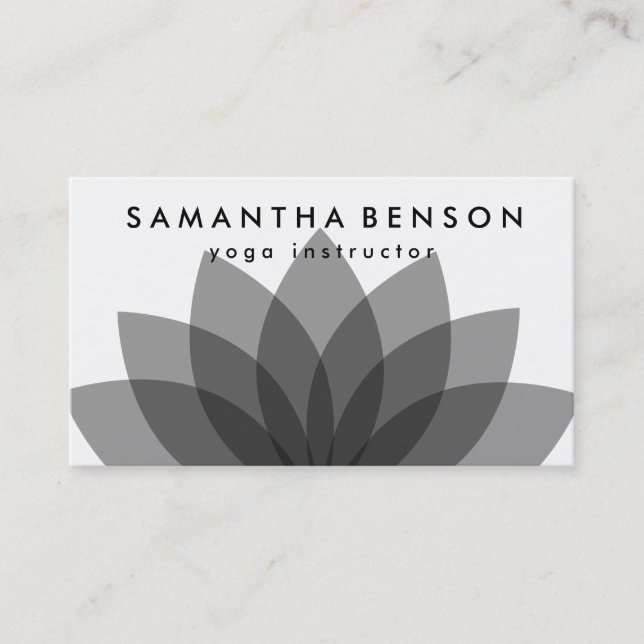 Elegant Lotus Flower Logotyp Yoga Visitkort (Framsida)