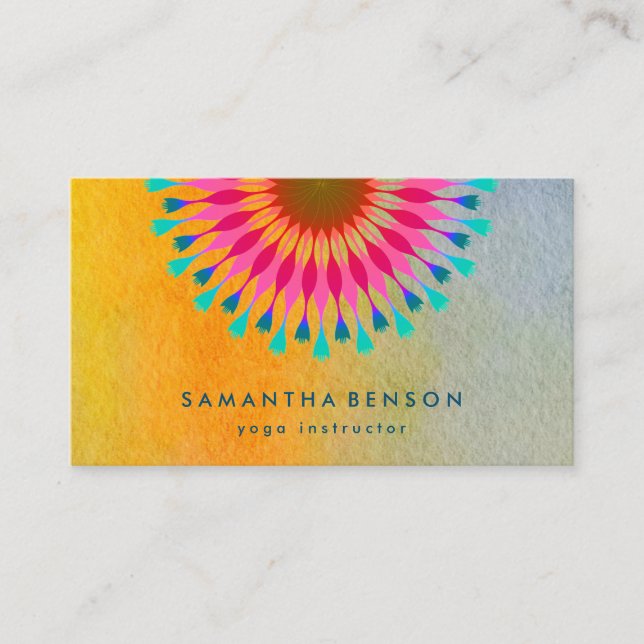 Elegant Lotus Flower Logotyp Yoga Visitkort (Framsida)