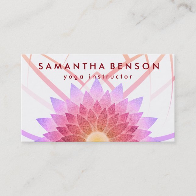 Elegant Lotus Flower Logotyp Yoga Visitkort (Framsida)