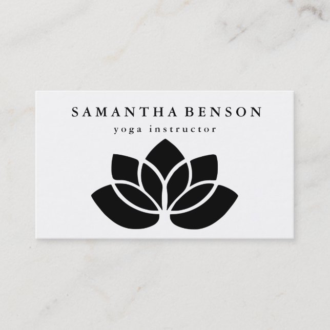 Elegant Lotus Flower Logotyp Yoga Visitkort (Framsida)