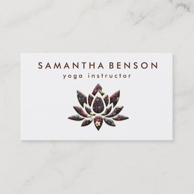 Elegant Lotus Flower Logotyp Yoga Visitkort (Framsida)