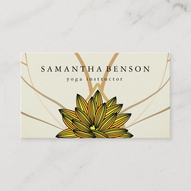 Elegant Lotus Flower Logotyp Yoga Visitkort (Framsida)