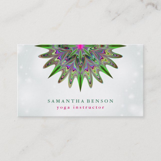 Elegant Lotus Flower Logotyp Yoga Visitkort (Framsida)