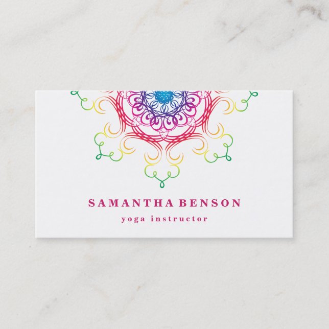 Elegant Lotus Flower Logotyp Yoga Visitkort (Framsida)