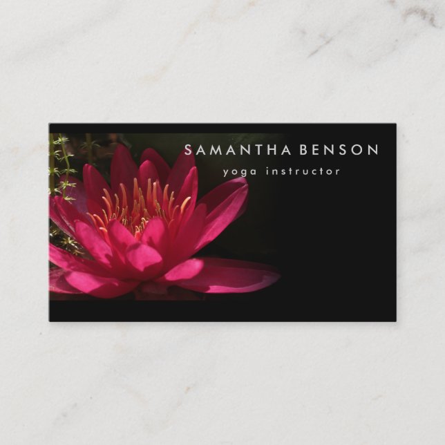 Elegant Lotus Flower Logotyp Yoga Visitkort (Framsida)