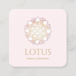 Elegant Lotus Flower Mandala Affärskort Fyrkantigt Visitkort