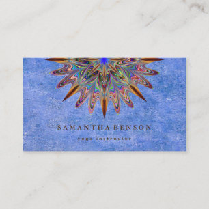 Elegant Lotus Flower Mandala Logo Yoga Instruktör Visitkort