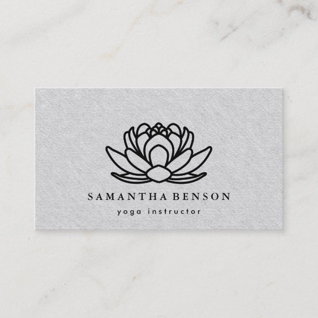 Elegant Lotus Flower Mandala Logotyp Yoga Instruct Visitkort (Framsida)