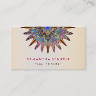 Elegant Lotus Flower Mandala Logotyp Yoga Instruct Visitkort