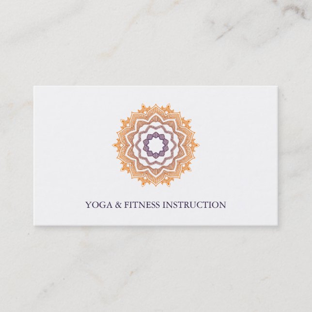 Elegant Lotus Flower Mandala Logotyp Yoga Visitkort (Framsida)