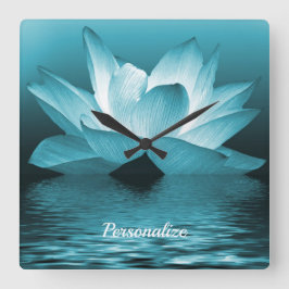 Elegant Lotus Flower Ocean Zen Yoga Meditation Fyrkantig Klocka