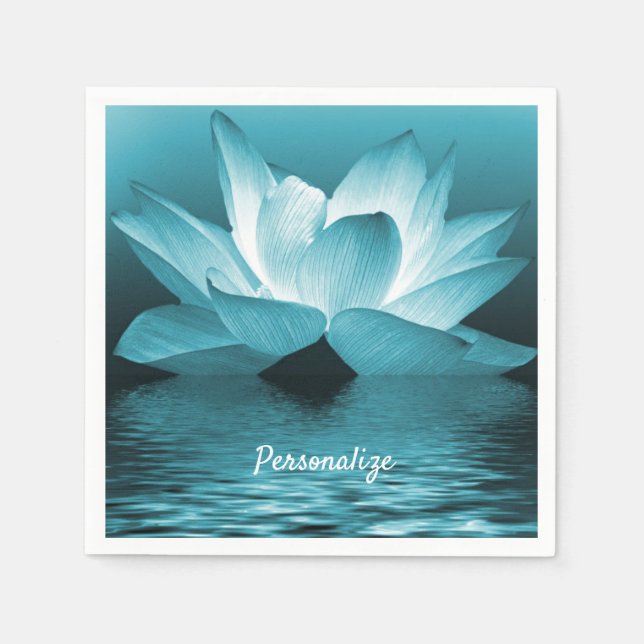 Elegant Lotus Flower Ocean Zen Yoga Personlig Pappersservett (Framsidan)