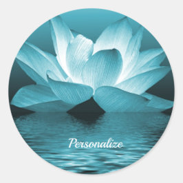 Elegant Lotus Flower Ocean Zen Yoga Personlig Runt Klistermärke