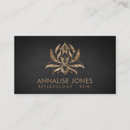 Elegant Lotus Flower - pastel guld Visitkort