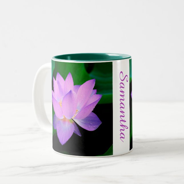 Elegant Lotus Flower-Personlig Två-Tonad Mugg (Framsida vänster)