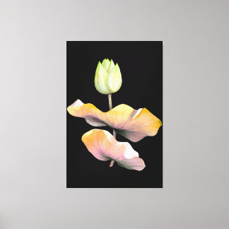 Elegant Lotus Flower Poster, Abstrakt Zen Art Prin Canvastryck