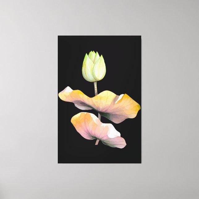 Elegant Lotus Flower Poster, Abstrakt Zen Art Prin Canvastryck (Framsida)