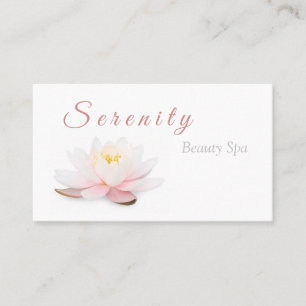 Elegant Lotus Flower  Rosa & White Beauty Spa Visitkort