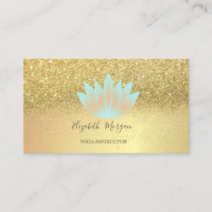Elegant Lotus Glitter Konfetti Yogainstruktör Visitkort