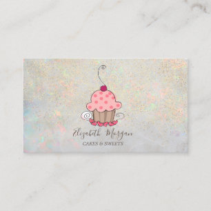 Elegant Lotus Guld Konfetti Cupcake Opal Visitkort