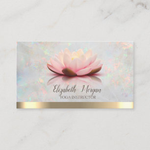 Elegant Lotus Guld Rand Yoga Opal Visitkort