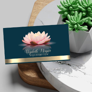 Elegant Lotus Guldrandig Yoga Visitkort