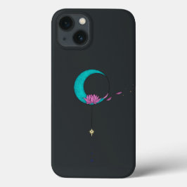 Elegant Lotus Måne Black iPhone/iPad-fall